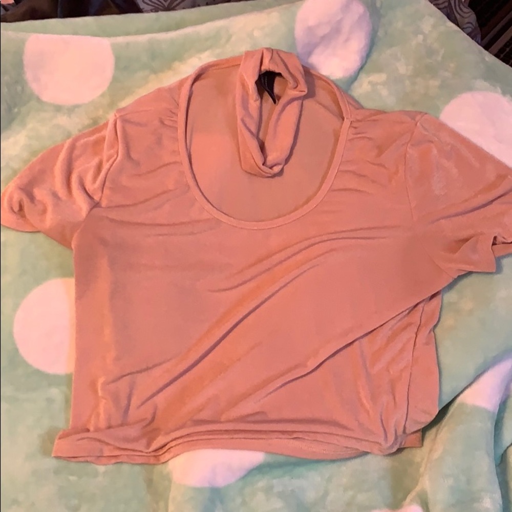 Champagne pink crop top with chocker